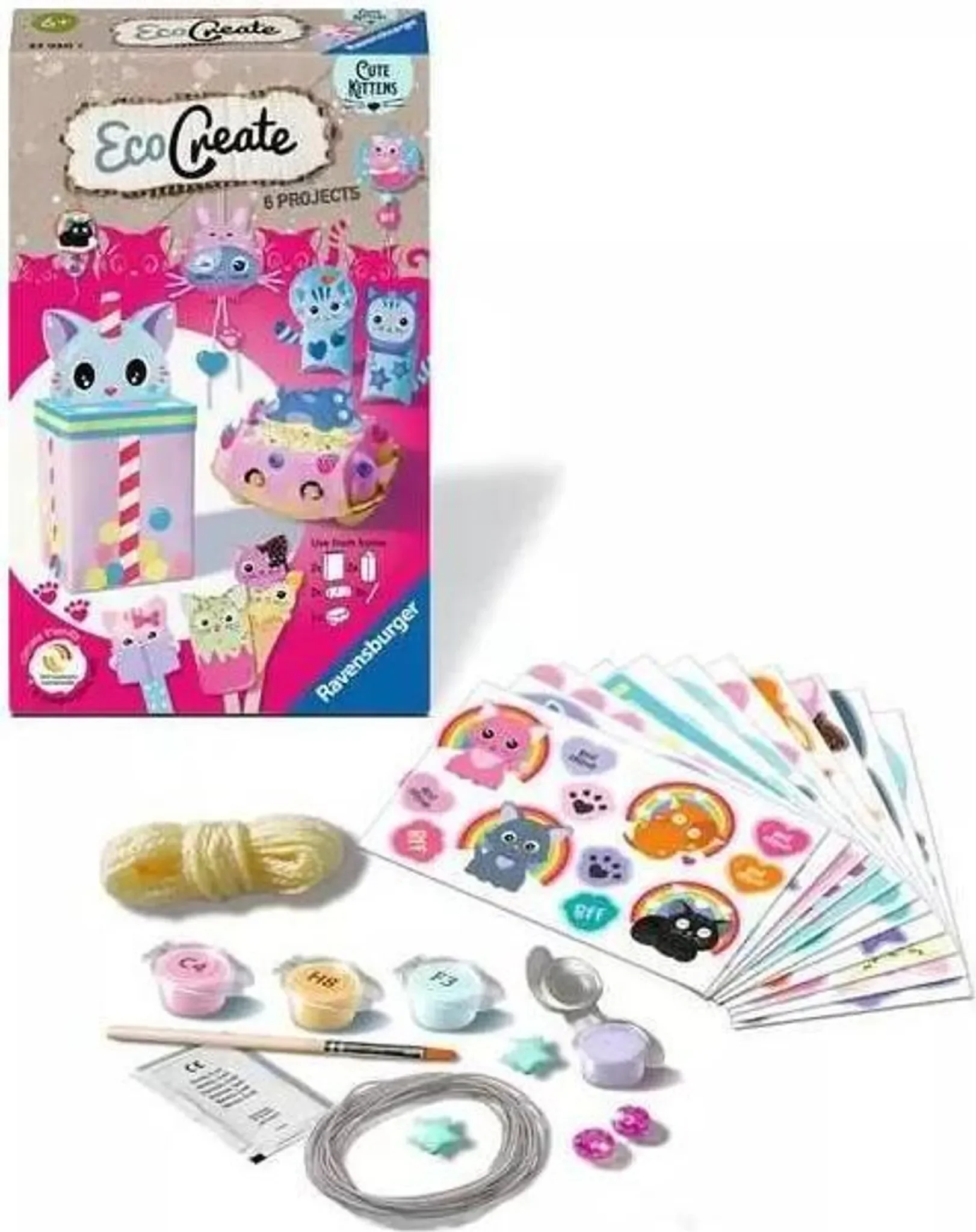 Ravensburger Upcycling Bastelset – Niedliche Kätzchen EcoCreate